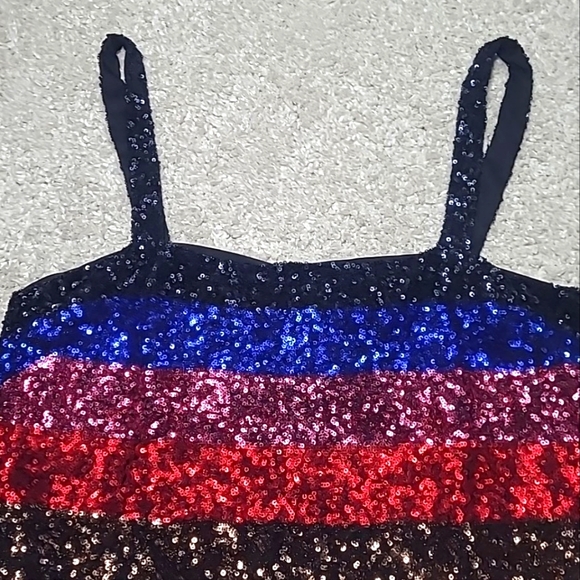 Women's GAP “Crazy Stripe” Sequin Party Holiday Cocktail Dress Size Small - Picture 6 of 12